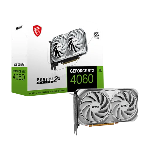MSI GeForce RTX 4060 Ventus OC 2X 8GB GDDR6X White Graphics Card(3 YEARS WARRANTY)