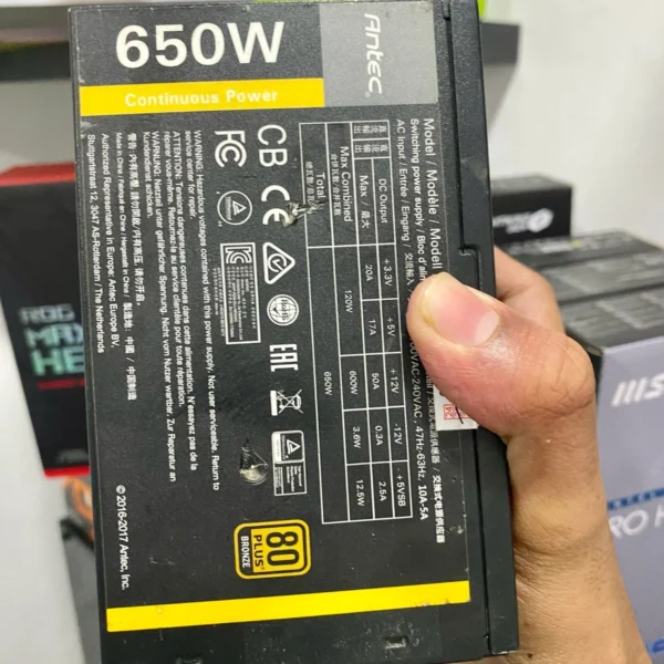 USED ANTEC 650W 80+ BRONZE POWER SUPPLY