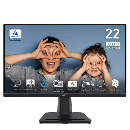 MSI Pro MP225 21.5" Inch 100Hz 1ms FHD IPS Ultra Slim Frameless Monitor (3 YEARS WARRANTY)