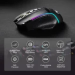 REDRAGON M991 ENLIGHTMENT WIRELESS GAMING MOUSE, 19000 DPI WIRED/WIRELESS GAMER MOUSE W/ RAPID FIRE KEY - Image 4