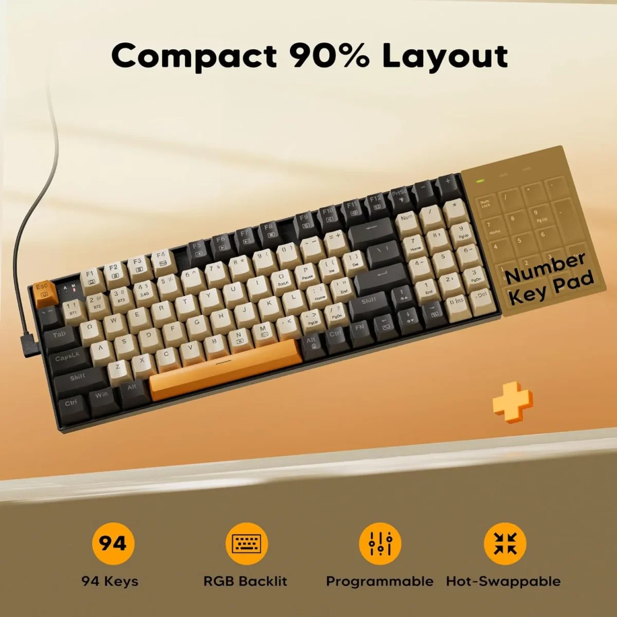 REDRAGON KITAVA K636 RGB USB MECHANICAL GAMING WIRED KEYBOARD RED SWITCH 94 KEYS GAMER FOR COMPUTER PC LAPTOP - Image 3