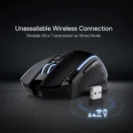REDRAGON M991 ENLIGHTMENT WIRELESS GAMING MOUSE, 19000 DPI WIRED/WIRELESS GAMER MOUSE W/ RAPID FIRE KEY - Image 2