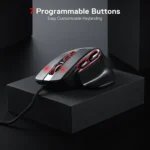 REDRAGON M806 BULLSEYE GAMING MOUSE, 7 PROGRAMMABLE BUTTONS WIRED RGB GAMER MOUSE W/ERGONOMIC NATURAL GRIP BUILD, SOFTWARE SUPPORTS DIY KEYBINDS & BACKLIT Availability:In Stock - Image 4