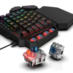REDRAGON K585 DITI ONE-HANDED RGB MECHANICAL GAMING KEYBOARD, BLUE SWITCHES, PROFESSIONAL GAMING KEYPAD WITH 7 ONBOARD MACRO KEYS, DETACHABLE WRIST REST, 42 KEYS