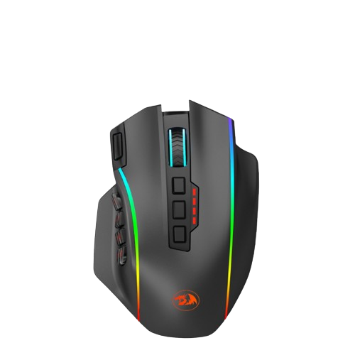 REDRAGON M901 PERDITION PRO WIRELESS GAMING MOUSE RGB BACKLIT MMO 16 MACRO PROGRAMMABLE BUTTONS WITH WEIGHT TUNING SET, 16000 DPI FOR WINDOWS PC COMPUTER (WIRELESS, BLACK)
