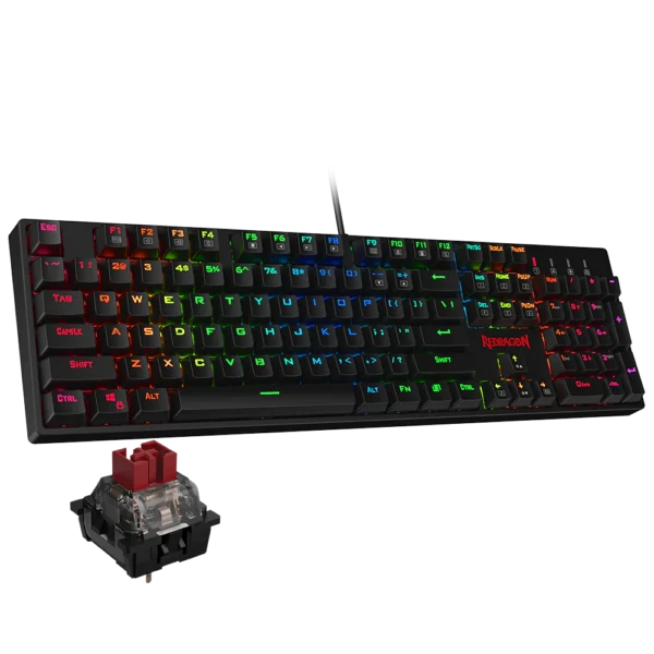 REDRAGON K582 SURARA RGB LED BACKLIT MECHANICAL GAMING KEYBOARD WITH104 KEYS, TACTILE BLUE SWITCHES ( 1 year warranty )
