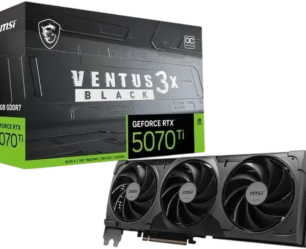 MSI VENTUS GEFORCE RTX 5070 TI 16GB GDDR7 GRAPHICS CARD RTX 5070 TI 16G VENTUS 3X OC ( 3 YEARS WARRANTY)
