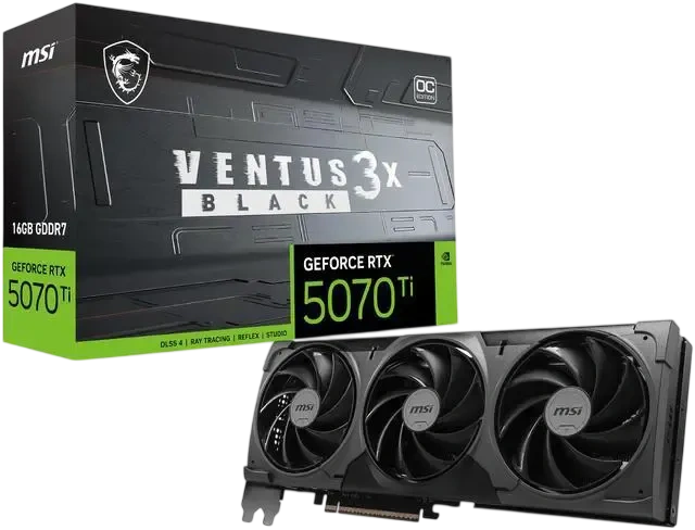 ASUS 2 (1) MSI VENTUS GEFORCE RTX 5070 TI 16GB GDDR7 GRAPHICS CARD RTX 5070 TI 16G VENTUS 3X OC ( 3 YEARS WARRANTY) - Image 1
