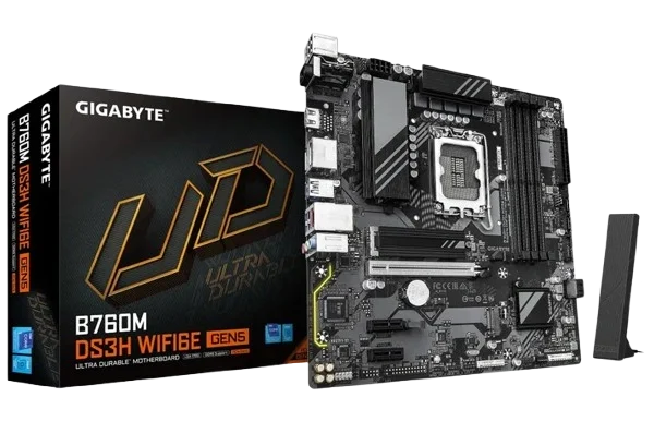 GIGABYTE B760 DS3H WIFI6E GEN5 MOTHERBOARD (3 YEARS WARRANTY)